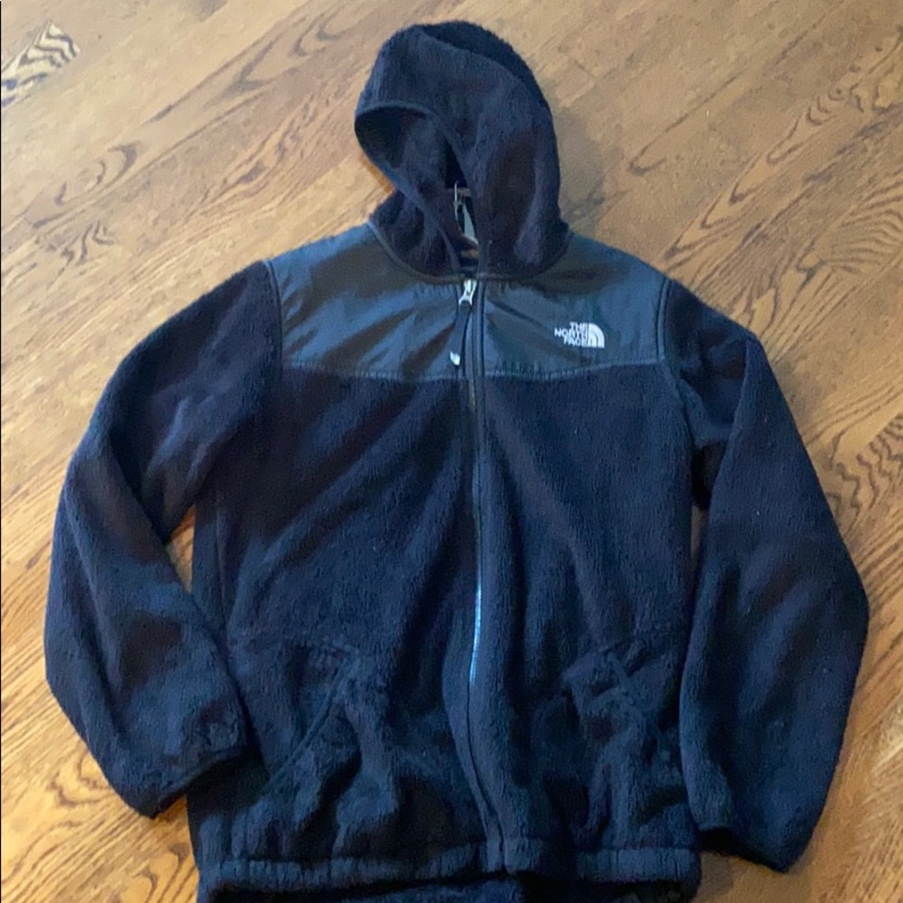North face fleece girls XL hooded jacket